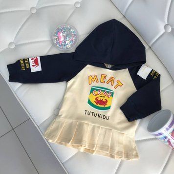 Кофта худи на девочку с крабом Синяя 82003, Bambini, Синий, Для девочек, Весна Лето, 80 82003 фото