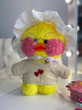 Іграшка "Lalafanfan" з одягом (кофта+шапка на зав'язках+окуляри) Жовта 4122 4122 фото