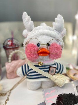 Іграшка "Lalafanfan" з одягом (кофта, пов'язка, сумка + окуляри) Біла 9021 9021 фото