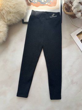 Лосины на девочку с надписью на флисе Черный F3326, 25, XIAOSIXU, Черный, Для девочек, Зима, 134 F3326 фото