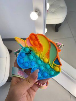 Силіконова сумочка для дівчинки поп іт Єдиноріг Кольорова 3622 3622 фото