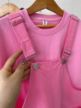 Костюм для девочки 2-ка Комбинезон + футболка Розовый 1204, 82, Fashion kids, Розовый, Для девочек, Лето, 110 1204 фото