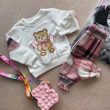 Костюм для дівчаток з малюнком "TEDDY" Рожевий 2245 2245 фото