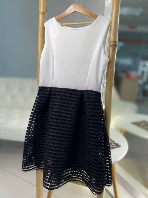 Модное черно белое платье для девочки 9282, Pronto moda, Белый, Для девочек, 98 9282 фото