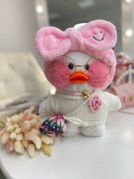 Іграшка "Lalafanfan" з одягом (кофта, пов'язка, сумка + окуляри) Біла 9003 9003 фото