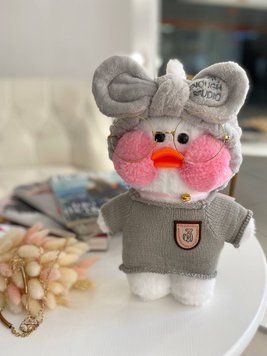 Іграшка "Lalafanfan" з одягом (кофта, пов'язка + окуляри) Біла 6970/3 6970/3 фото