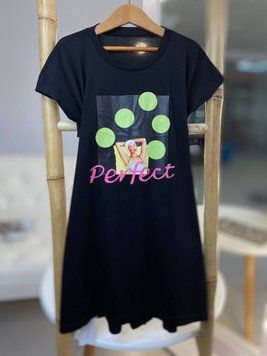 Сукня для дівчинки з написом Perfect та з дівчиною Чорне S-252 S-252 фото