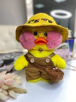 Іграшка "Lalafanfan" з одягом (комбінезон, пов'язка, панамка + окуляри) Жовта 9023 9023 фото