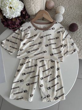 Піжама на хлопчика з написами Молочний 87042 87042 фото