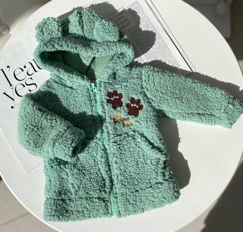 Кофта пальто травка с ушками "Лапки" Зеленая 5054, 190, Golden Baby, Зелёный, Для девочек, Осень Зима, 80 5054 фото